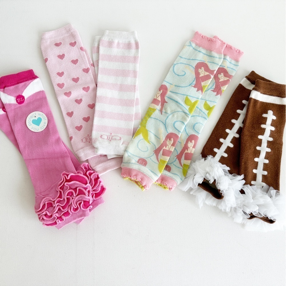 Baby Leggings Leg Warmers Girl Infant Pink Football Mermaid Ruffles lot of 5 - Picture 9 of 9